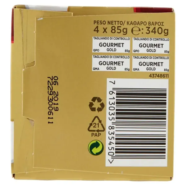 Gourmet Gold Hrana Pisici cu Carne de Vita/Pui 4 X 85 g Bax 12 buc.